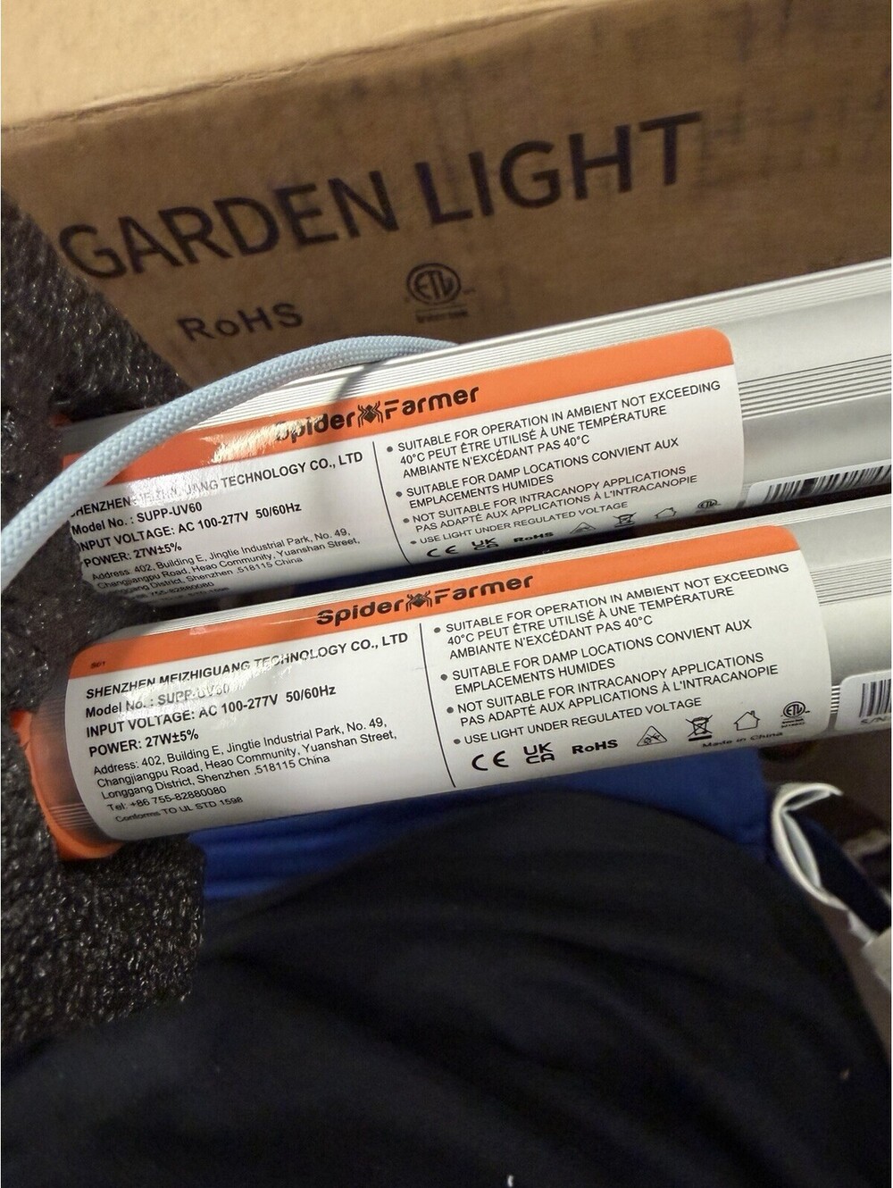 Spider Farmer SF-SUPP Supplemental LED Grow Light Bars 2-Pack Working